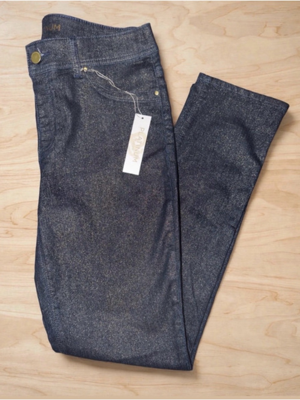 Chico Metallic Skinny Jeans in Dark Indigo
